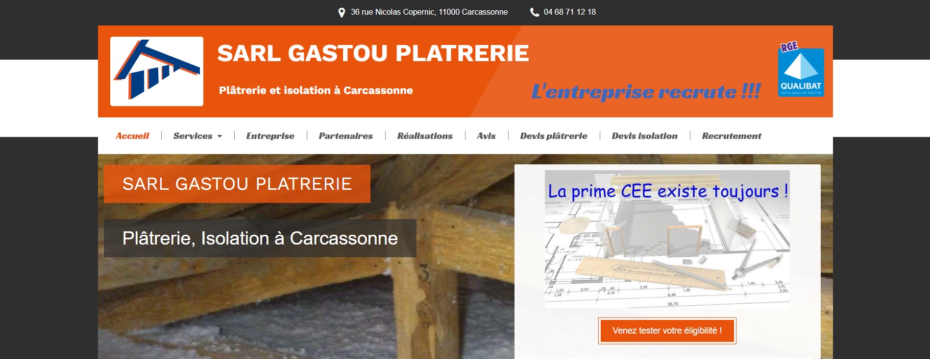 Gastou Plâtrerie - Entreprise d’Isolation à Carcassonne